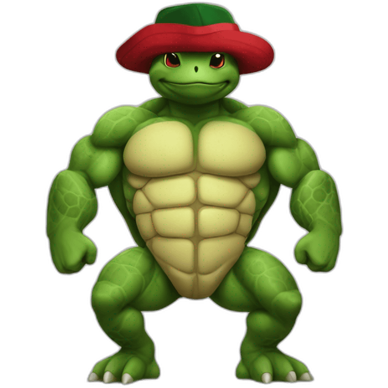 Bodybuilder turtle CrossFit Christmas clothing and hat emoji