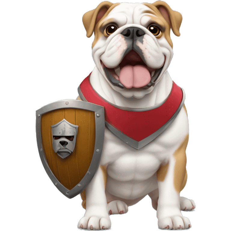 english bulldog with a shield emoji