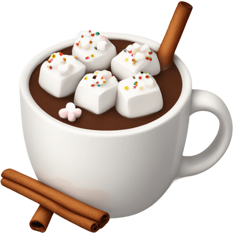 Hot chocolate with marshmallows Christmas themed  emoji