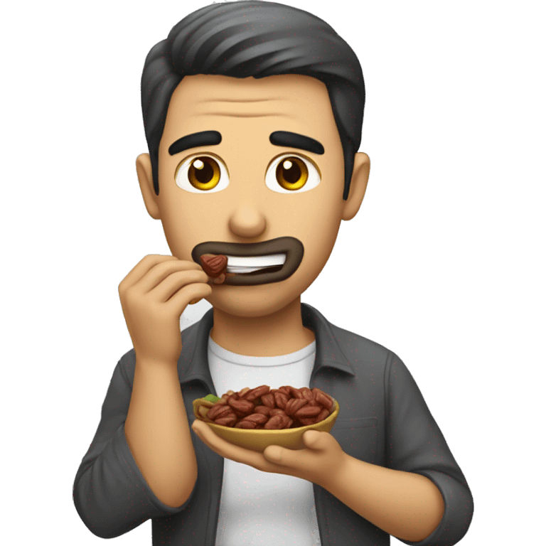 A man eating a date emoji