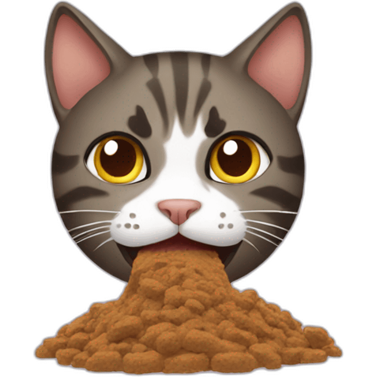 cat eating poop emoji