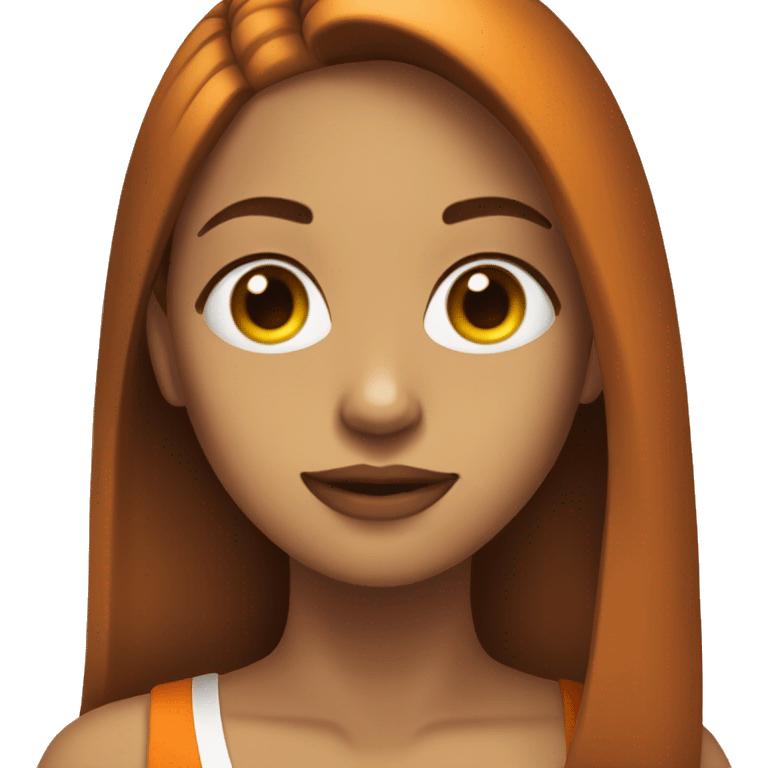 Girl with beard and orange skin like a bad self tan emoji