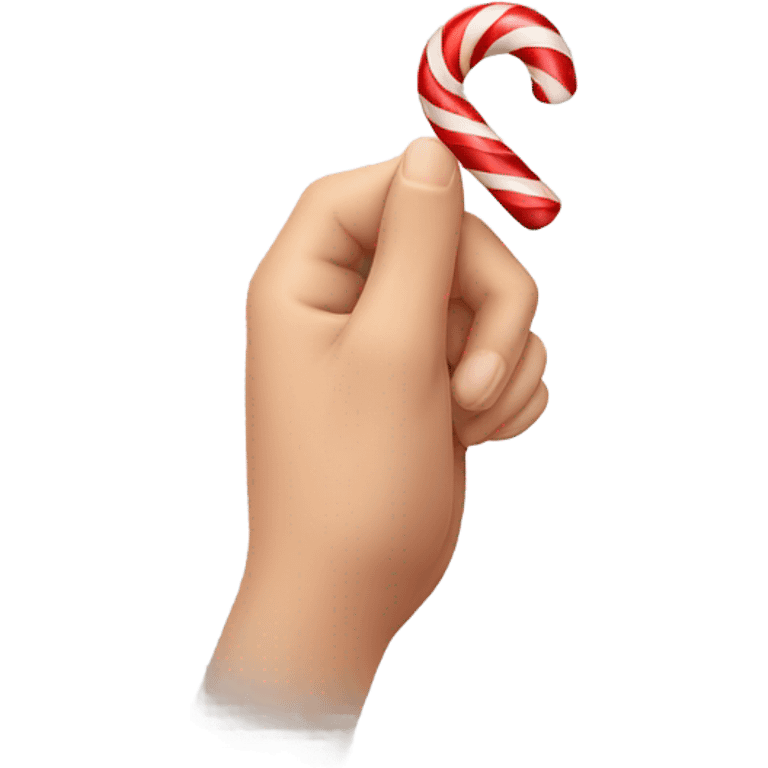 hand grabing candy cane emoji