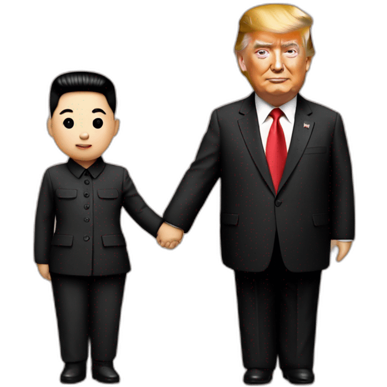 Kim jong un and trump holding hands emoji