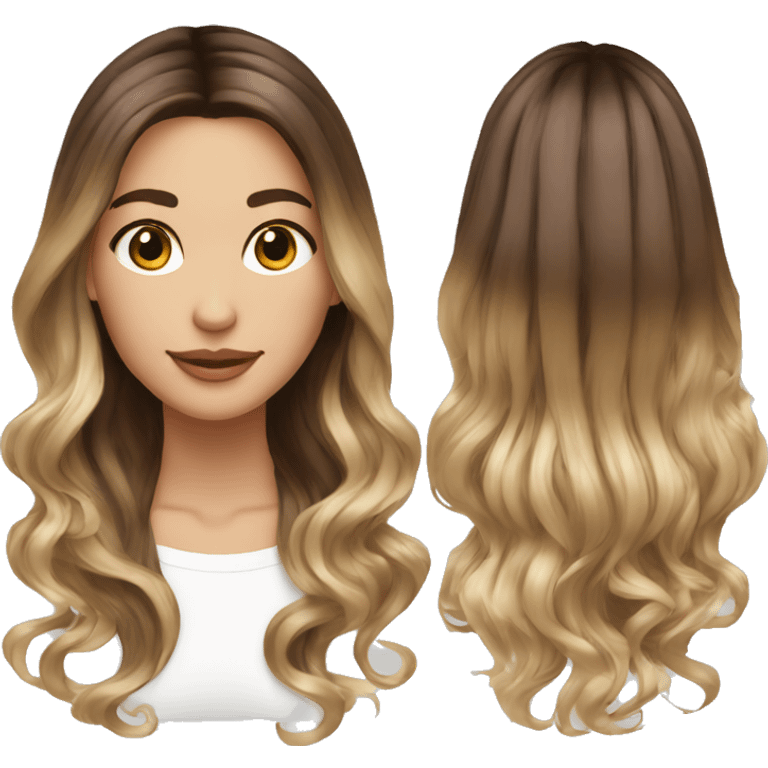 girl bong balayage brown to dark blonde caucasian emoji