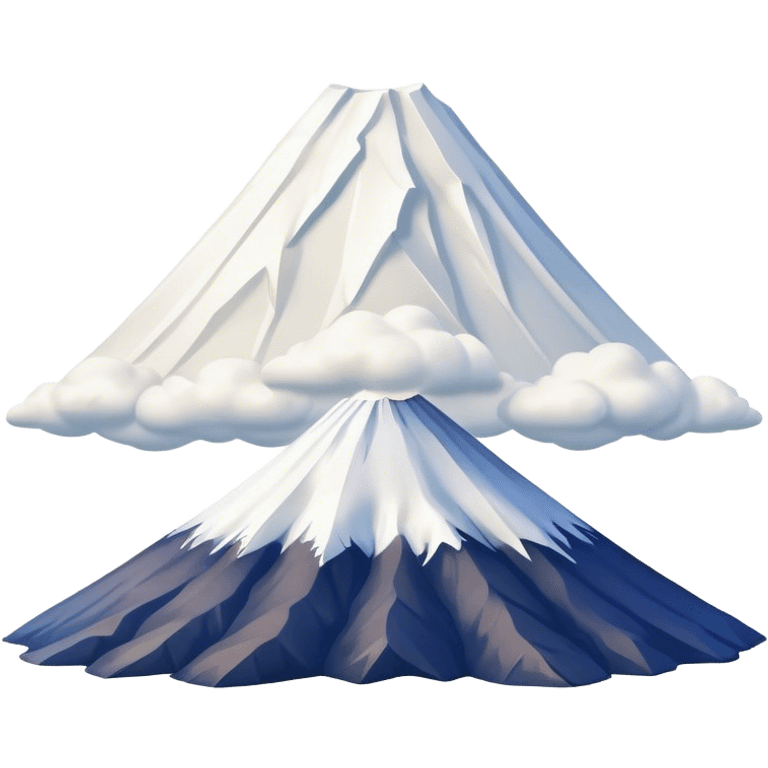 Cinematic Realistic Mount Fuji Landscape Emoji, depicted with the iconic snow-capped peak set against a serene sky rendered with lifelike textures and breathtaking, natural lighting. emoji