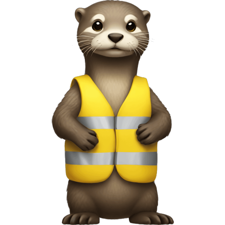 Otter wearing a yellow vest emoji