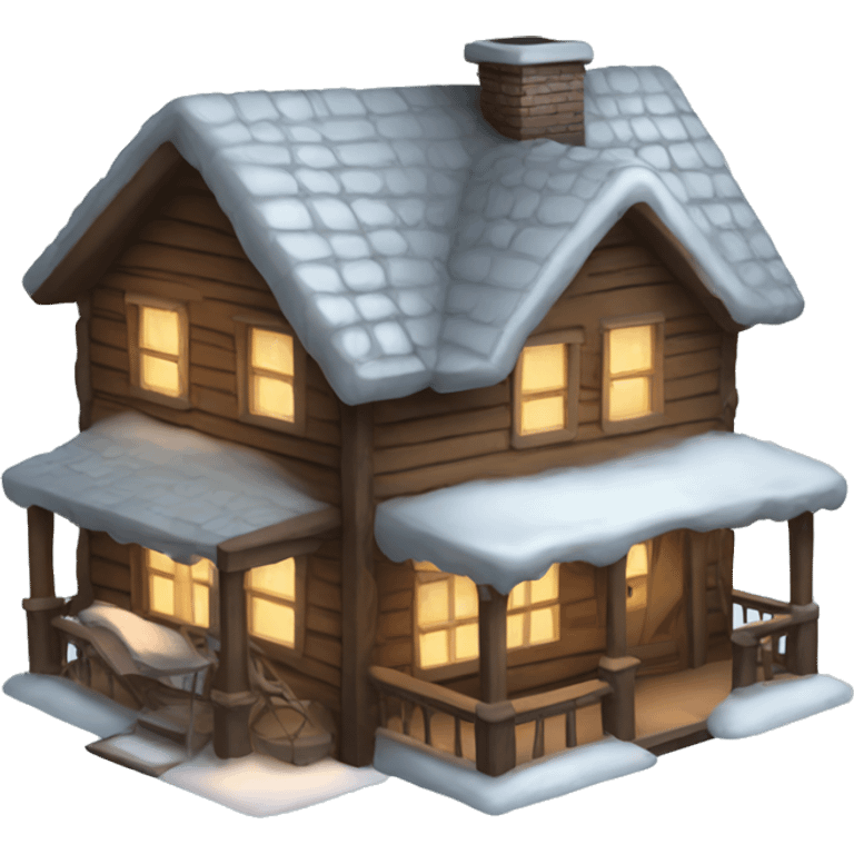 Cozy winter house  emoji