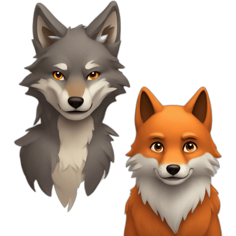 Wolf and Fox emoji