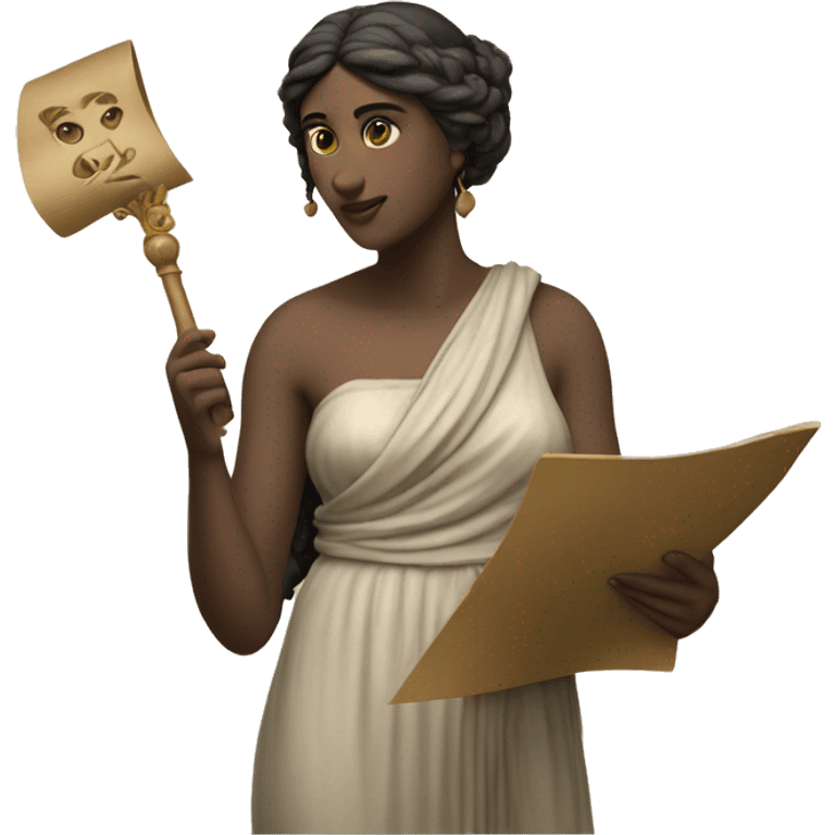 Sappho holds a scroll in her hand emoji