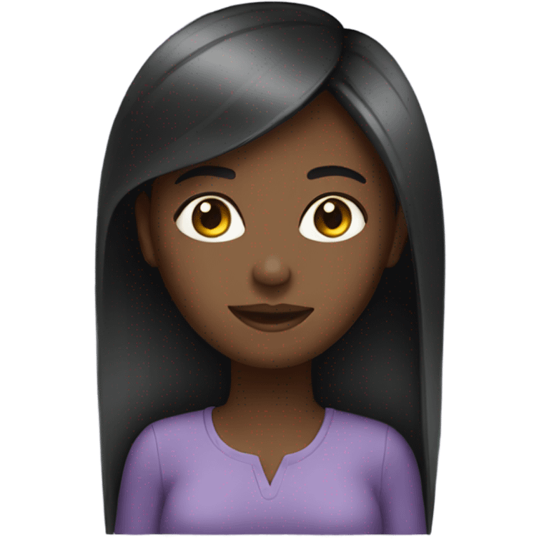 Black girl with straight hair on the laptop  emoji