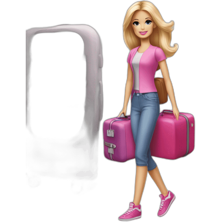 Fair complexion teen Barbie arriving with TEN suitcases   emoji