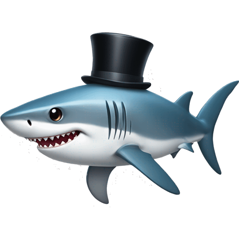 Shark with a top hat emoji