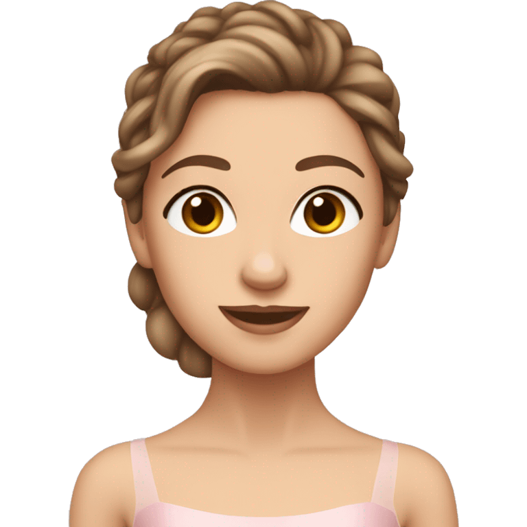 caucasian ballerina with brown hair emoji