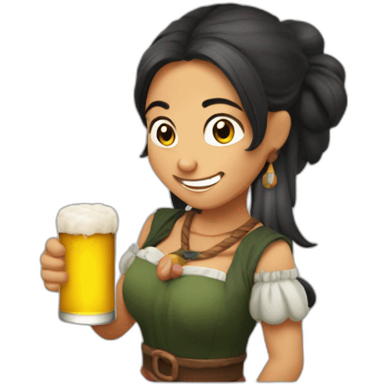 bruja bebiendo jarra cerveza emoji