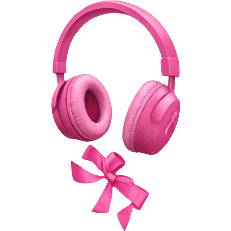 Pink headphones with pink bows￼  emoji