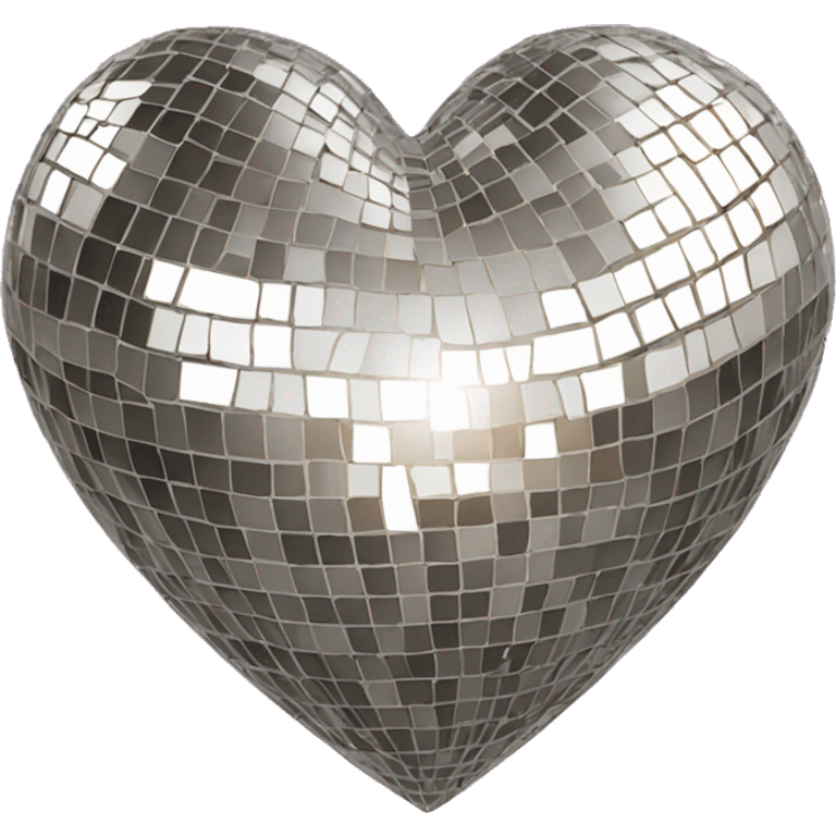 Glitter mirrorball heart emoji