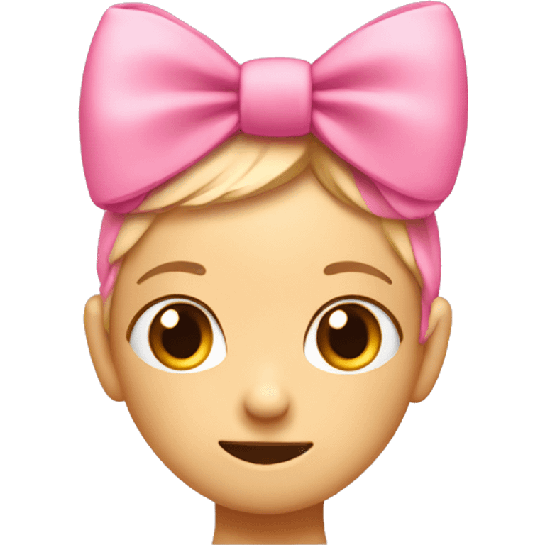 shy blushing emoji with pink bow on head emoji