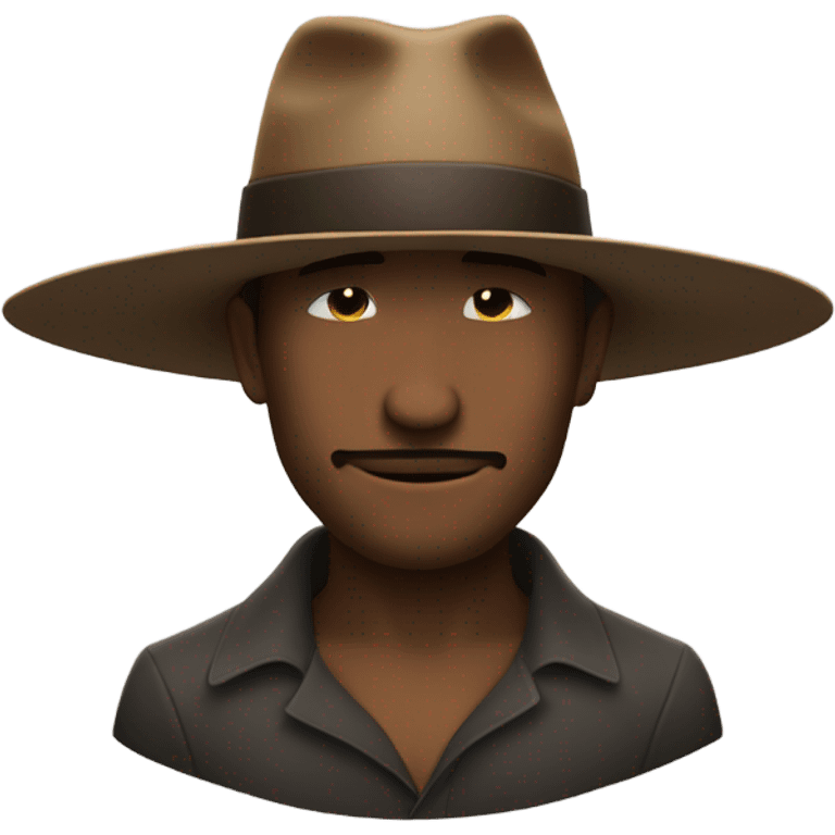 Chapeau cuinine a man hides under the brim of a hat emoji