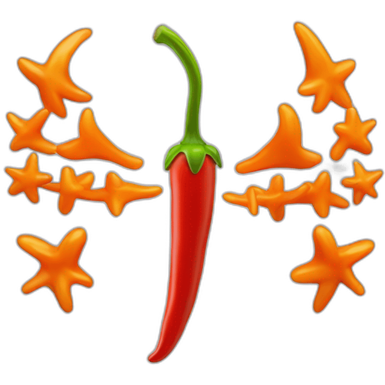 Red Hot Chili Peppers, asterisk logo , 3D , 3/4 view emoji