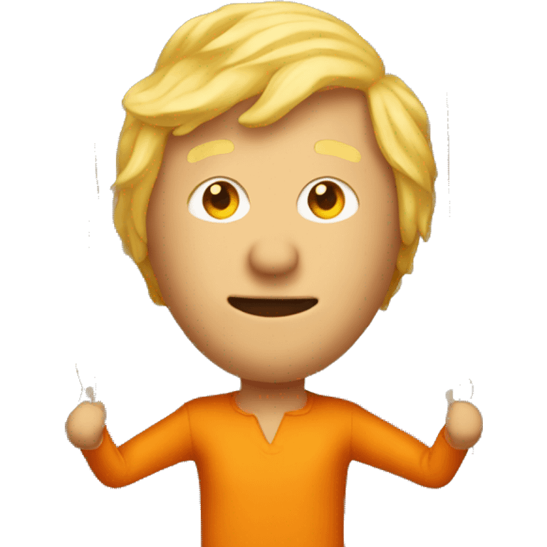 Blonde orange man as string puppet emoji