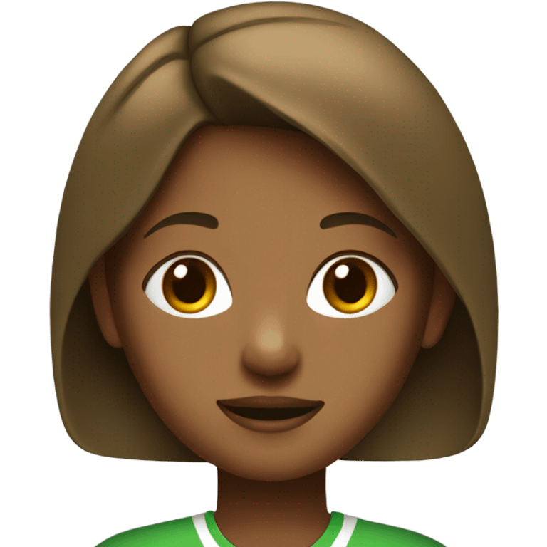 A brown skin girl with a green tennis outfit  emoji