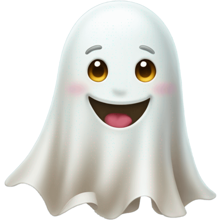 Cute ghost with rosy cheeks emoji