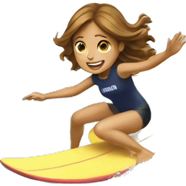 girl surfing on wave emoji