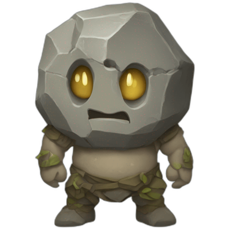 little cute Golem rock emoji