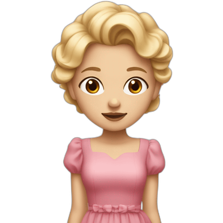 A blonde girl looks like a Jennie wearing a Rosie dress emoji