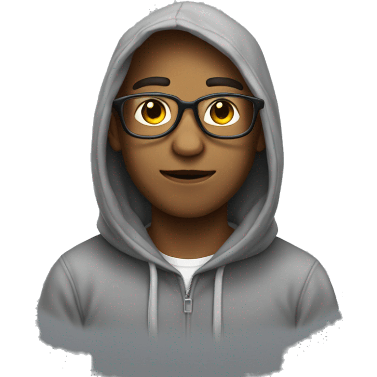 nerd wearing hoodie emoji