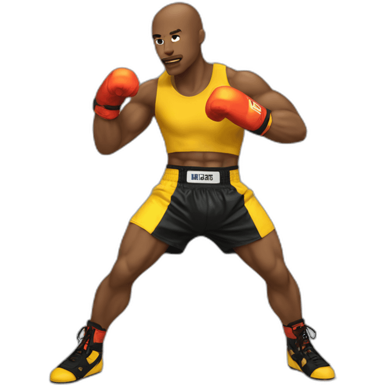 kickboxer with yellow shorts and gloves emoji