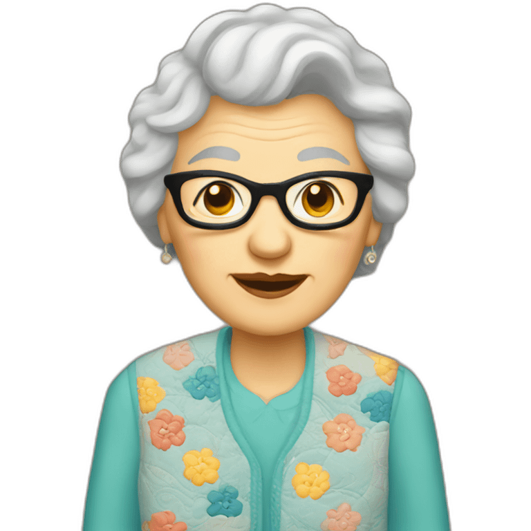 quilting grandma emoji