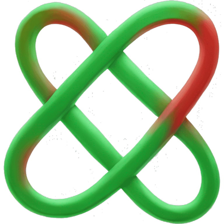 an infinity sign, left side red, right side green emoji