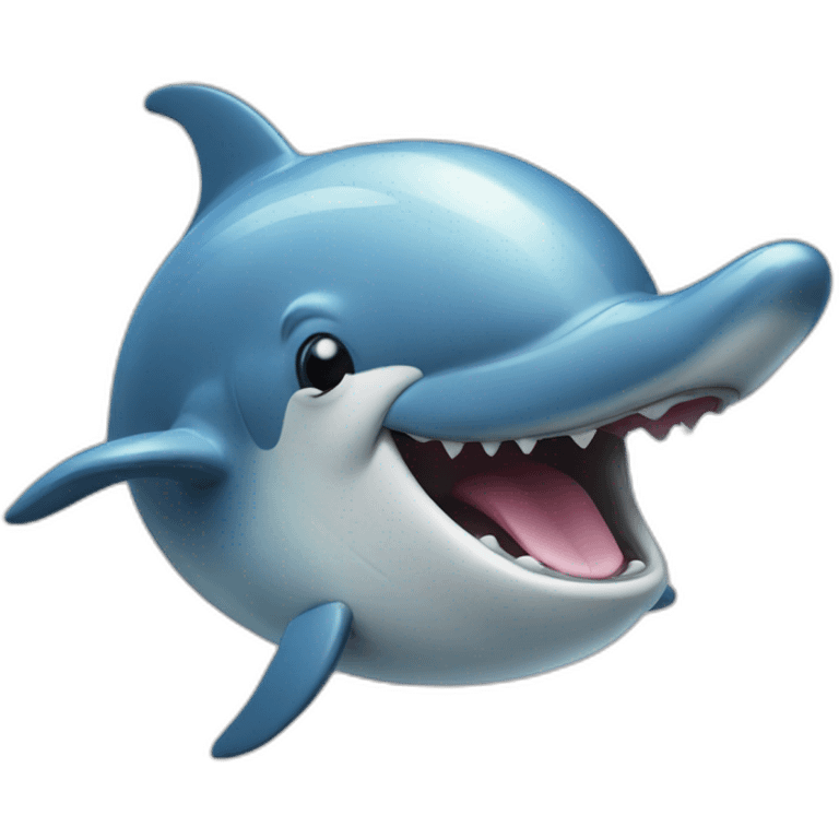 Dolphin with moustache yawning emoji