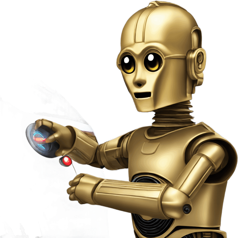 c3p0 playing electric car emoji