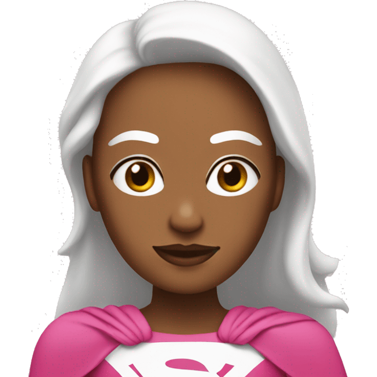 White Super woman in pink emoji