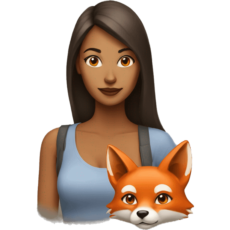 Woman with fox emoji