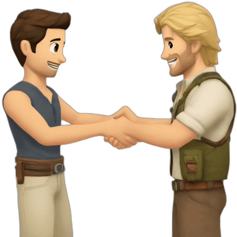 Nathan drake shakes hands of sully emoji