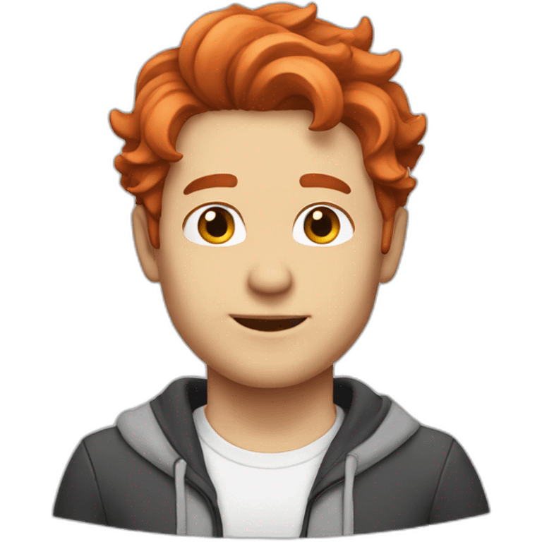 red hair guy white wavy hair emoji