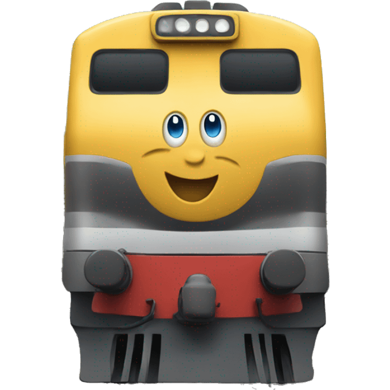 train with a happy face emoji