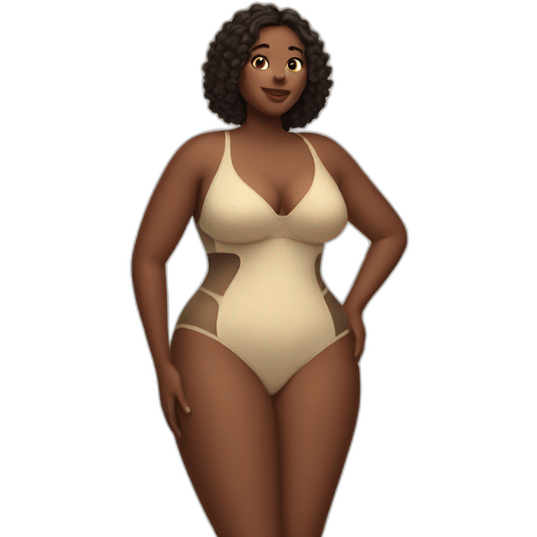 Slim-Thicc woman swimsuit posing (hourglass figure) emoji