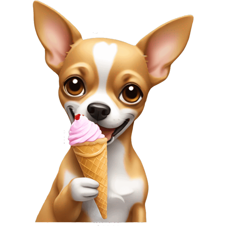 Chihuahua eating ice cream emoji