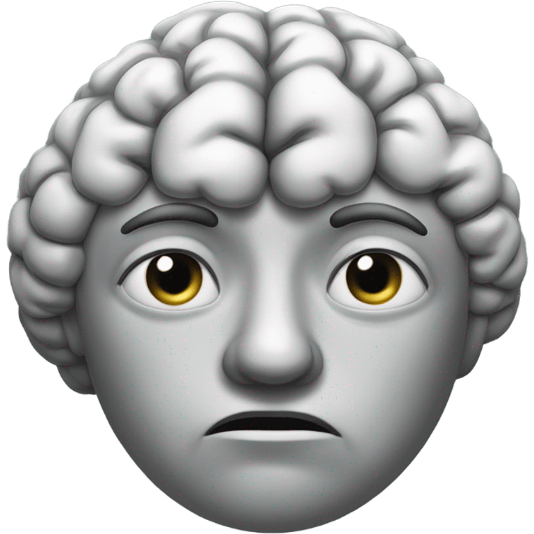 a grey tired brain   emoji