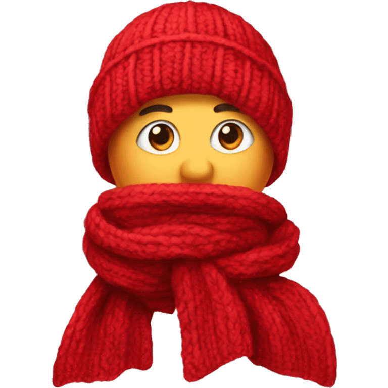 Red knit scarf  emoji