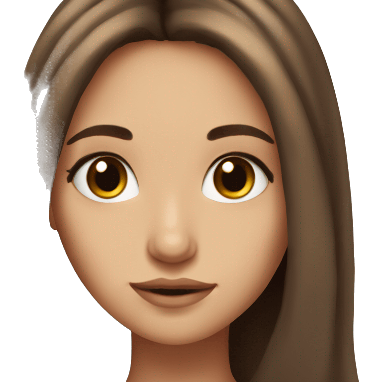 girl with long brown hair, long eye lashes, gorgeous emoji