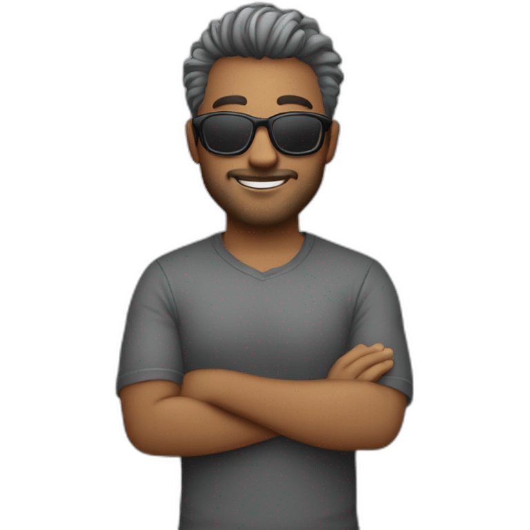 chico de 36 años con pelo corto gris oscuro y gafas  emoji