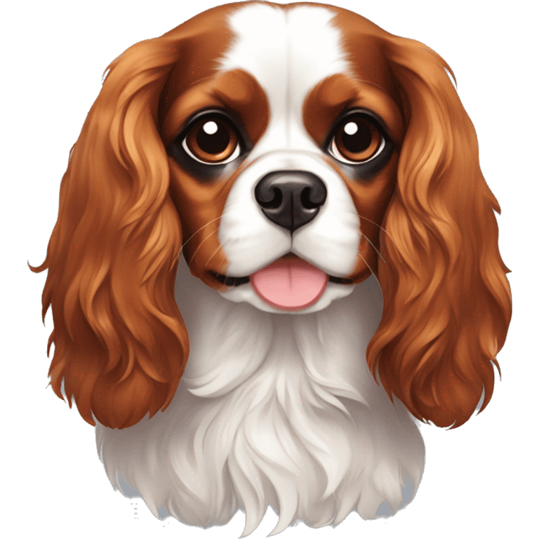 Tri color cavalier King Charles spaniel emoji