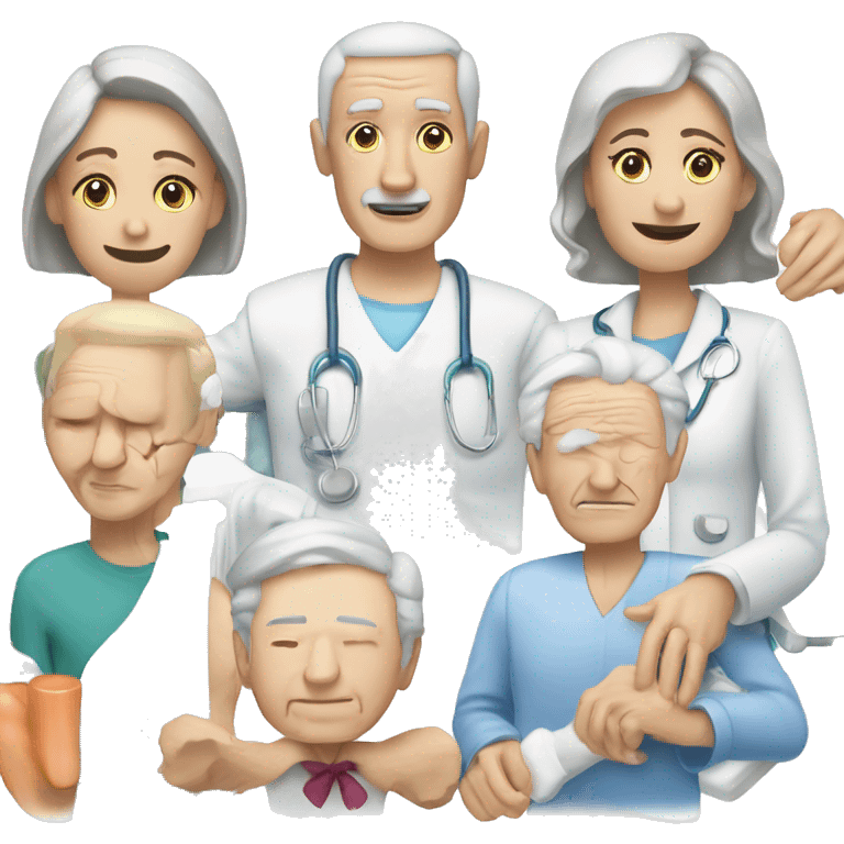 rehabilitation, hotel, health, gym , elderly people, hospial bone broken emoji