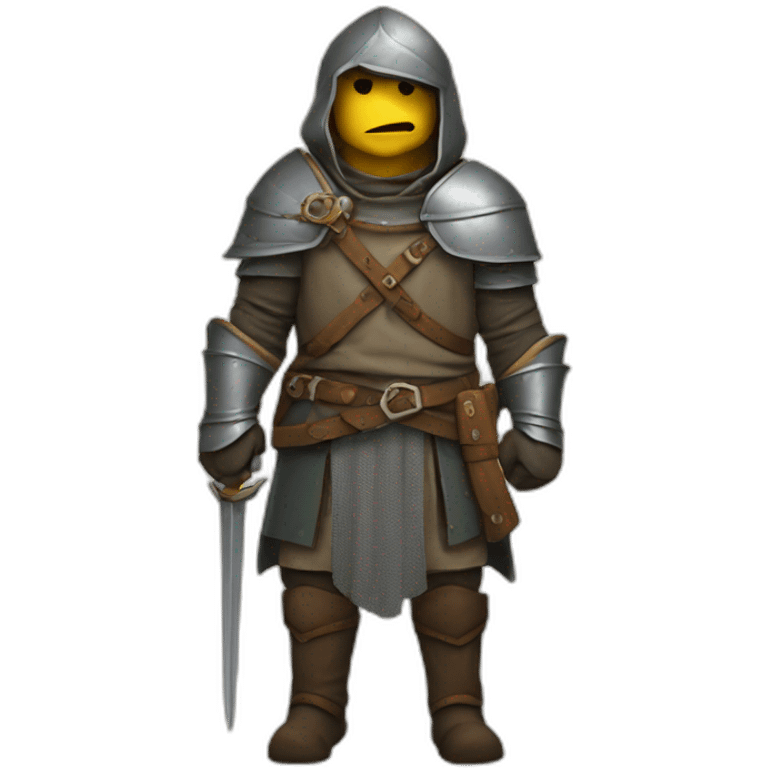 medieval Bounty Hunter, torso, looking away from camera emoji